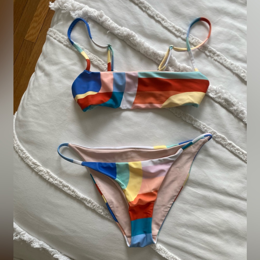 Colorful Striped Bikini Set
